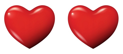 Zwei rote Herzen