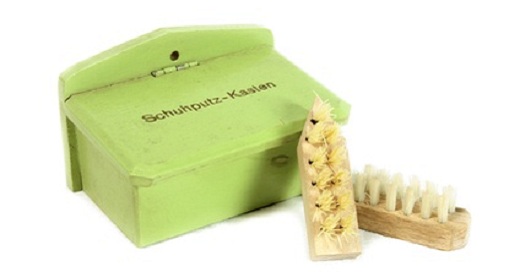 Grüner Schuhputzkasten